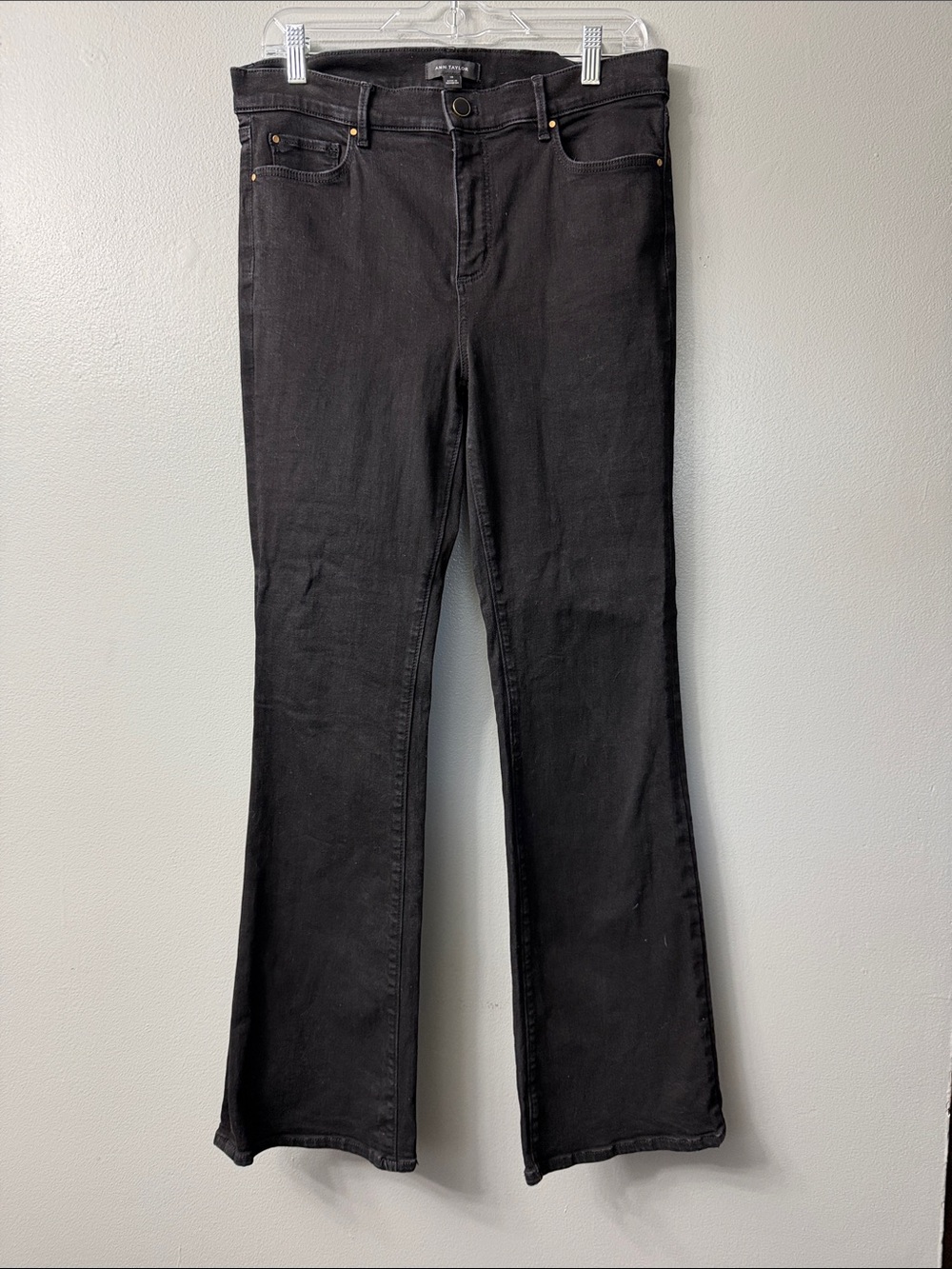 Ann Taylor the boot mid rise Black Flared Jeans 10